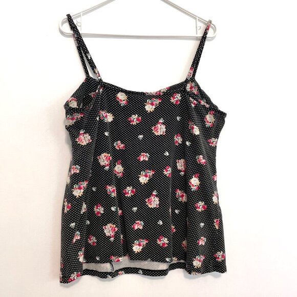 TORRID 3 Plus Size Floral Polka Dot Bustier Cami Black White Polka Dot Tank Top - Picture 12 of 15